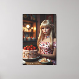 Verjaardagstaart Stretched Canvas Print
