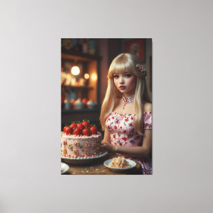 Verjaardagstaart Stretched Canvas Print