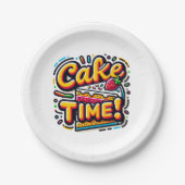 Verjaardagstaart tijd papieren bordje (Voorkant)