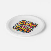 Verjaardagstaart tijd papieren bordje (Gekanteld)