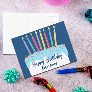 Verjaardagstaart trendy gepersonaliseerd briefkaart