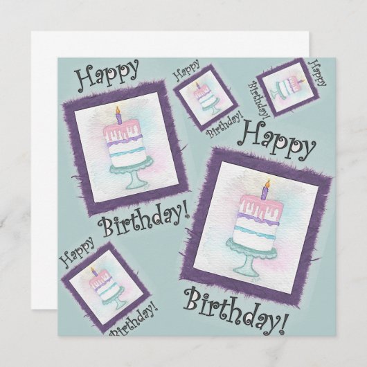 Verjaardagstaart Verjaardagskaarten (Voorkant / Achterkant)