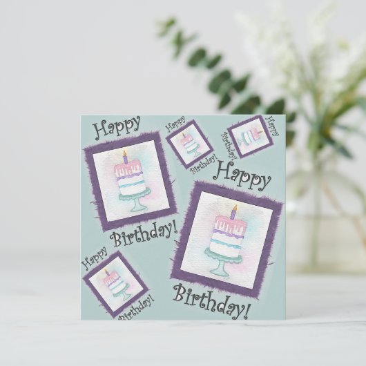 Verjaardagstaart Verjaardagskaarten (Staand voorkant)