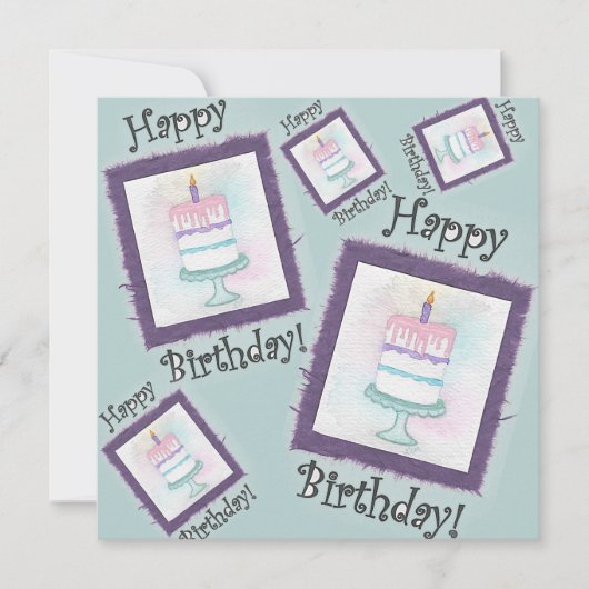 Verjaardagstaart Verjaardagskaarten (Voorkant)