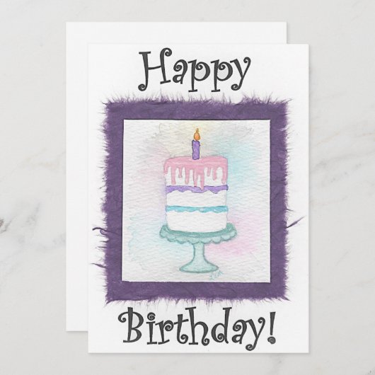 Verjaardagstaart Verjaardagskaarten Kaart (Voorkant / Achterkant)