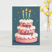 Verjaardagstaart Viering Card Kaart (Gele Bloem)