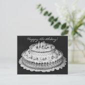 Verjaardagstaart Vintage Fotografie Briefkaart (Staand voorkant)