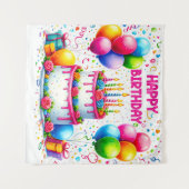 Verjaardagstaart  wandkleed (Voorkant (horizontaal))