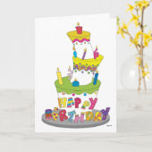 Verjaardagstaart Wenskaart Kaart (Gele Bloem)