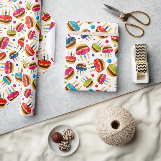 Verjaardagstaarten Cadeaupapier (Crafts)