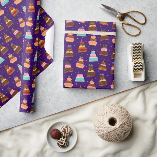 Verjaardagstaarten Cadeaupapier (Crafts)