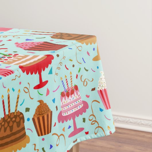Verjaardagstaarten en Cupcakes Ontwerp Tafelkleed (Voorbeeld)