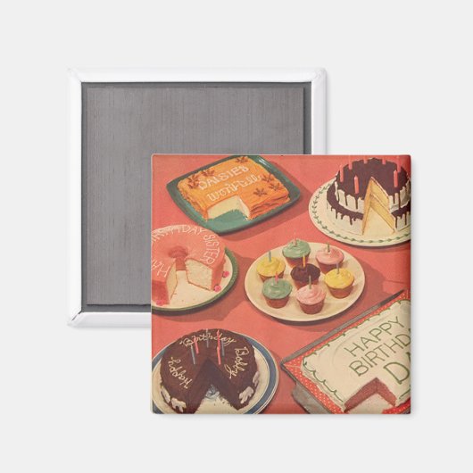 verjaardagstaarten magneet (Voorkant / Achterkant)