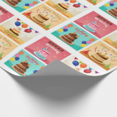 Verjaardagstaarten patroon cadeaupapier (Hoek)