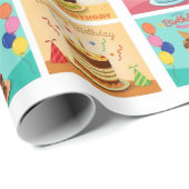 Verjaardagstaarten patroon cadeaupapier (Rol Hoek)