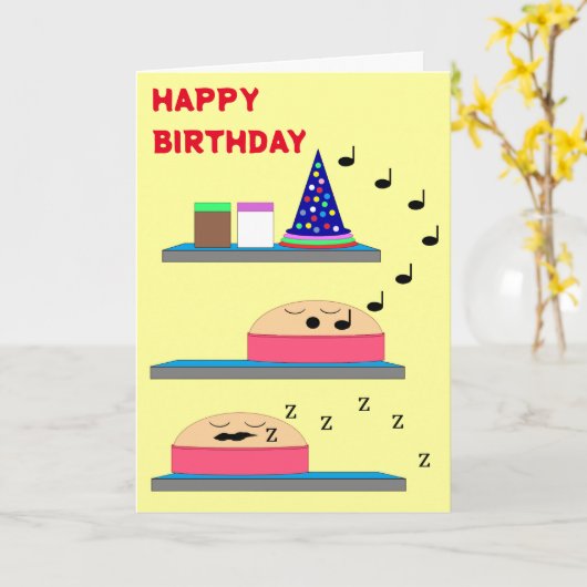 Verjaardagstaarten wachten om te worden bevroren:  kaart (Gele Bloem)