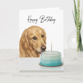 Verjaardagstaartinspecteur van Golden Retriever Kaart