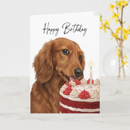Verjaardagstaartinspecteur voor Dachshund Kaart