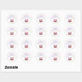 Verjaardagstaartsticker ronde sticker (Vel)