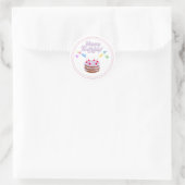 Verjaardagstaartsticker ronde sticker (Tas)