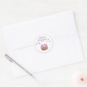 Verjaardagstaartsticker ronde sticker (Envelop)