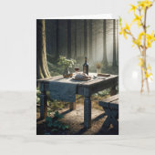 Verjaardagstafel in een bos kaart (Gele Bloem)