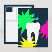 Verjaardagstand met Kaarsen Uitnodiging Briefkaart (Voorkant / Achterkant)