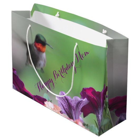 Verjaardagstas Hummingbird Large Cadeautasje (Achterkant Gekanteld)