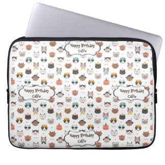 Verjaardagstekst met een Leuke Katten Laptop Sleeve