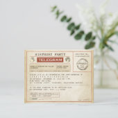  verjaardagstelegramuitnodiging kaart (Staand voorkant)