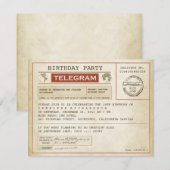  verjaardagstelegramuitnodiging kaart (Voorkant / Achterkant)
