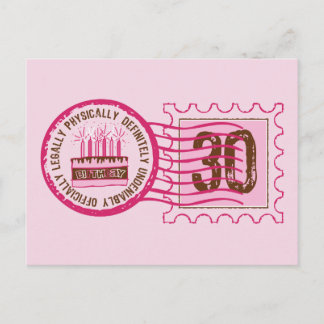 Verjaardagstempel 30 Briefkaart