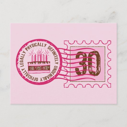 Verjaardagstempel 30 Briefkaart (Voorkant)