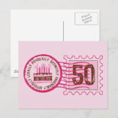 Verjaardagstempel 50 Briefkaart (Voorkant / Achterkant)