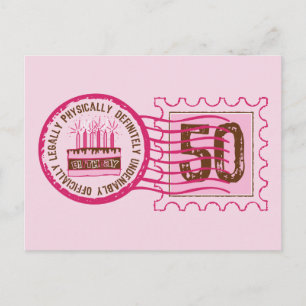 Verjaardagstempel 50 Briefkaart