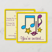 Verjaardagstheater, musical of filmfeest met notit kaart (Voorkant / Achterkant)