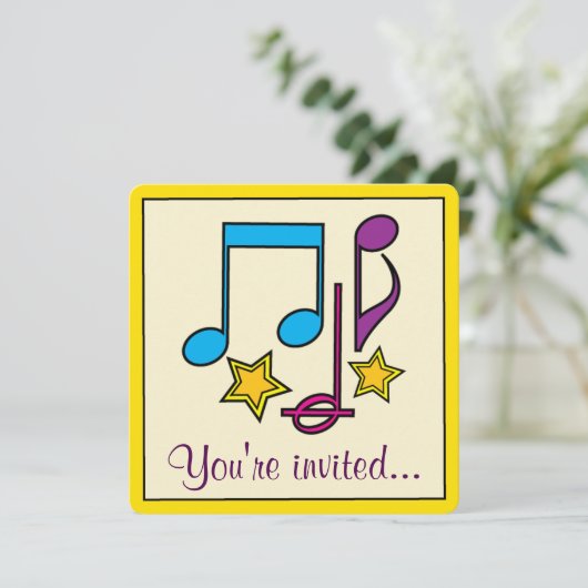 Verjaardagstheater, musical of filmfeest met notit kaart (Staand voorkant)