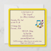 Verjaardagstheater, musical of filmfeest met notit kaart (Achterkant)