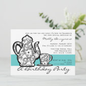 Verjaardagsthee met veranderlijke kleur kaart (Staand voorkant)