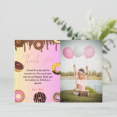 verjaardagsthema Donut - Bedankt voor je kaart (Staand voorkant)