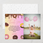 verjaardagsthema Donut - Bedankt voor je kaart (Voorkant / Achterkant)