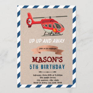 verjaardagsthema helikopter kaart