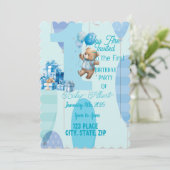 Verjaardagsthema Teddyberen en ballonnen Kaart (Staand voorkant)