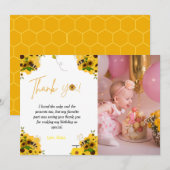 verjaardagsthema verjaardag van bijen Dank je cred Kaart (Voorkant / Achterkant)