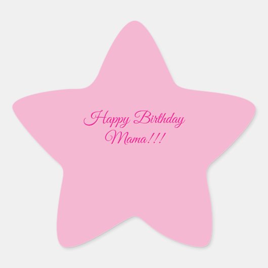 Verjaardagsticker mama | Roze ster Sticker (Voorkant)