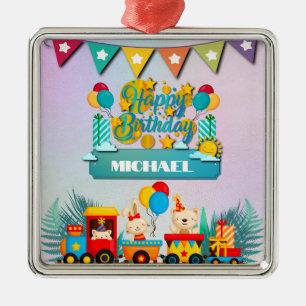 Verjaardagstraining met leuke dierenwensen metalen ornament