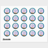 Verjaardagstraining met leuke dierenwensen ronde sticker (Vel)