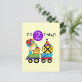 Verjaardagstrein 2e Verjaardag T-shirts en Gifts Briefkaart (Staand voorkant)