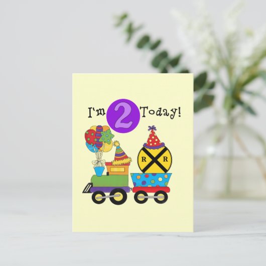 Verjaardagstrein 2e Verjaardag T-shirts en Gifts Briefkaart (Staand voorkant)