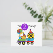 Verjaardagstrein 2e Verjaardag T-shirts en Gifts Briefkaart (Staand voorkant)